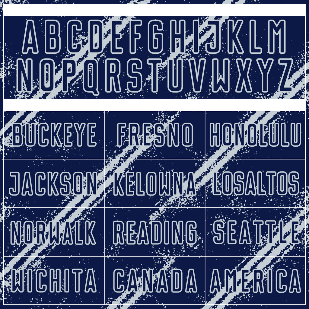 Custom Navy Silver Abstract Fragment Art Splash Sublimation Soccer Uniform Jersey