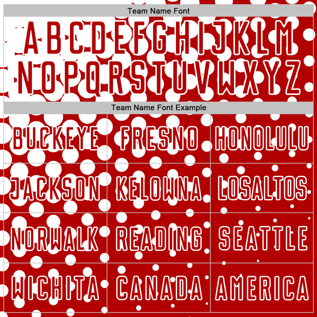 Custom Red White Modern Polka Dot Sublimation Soccer Uniform Jersey