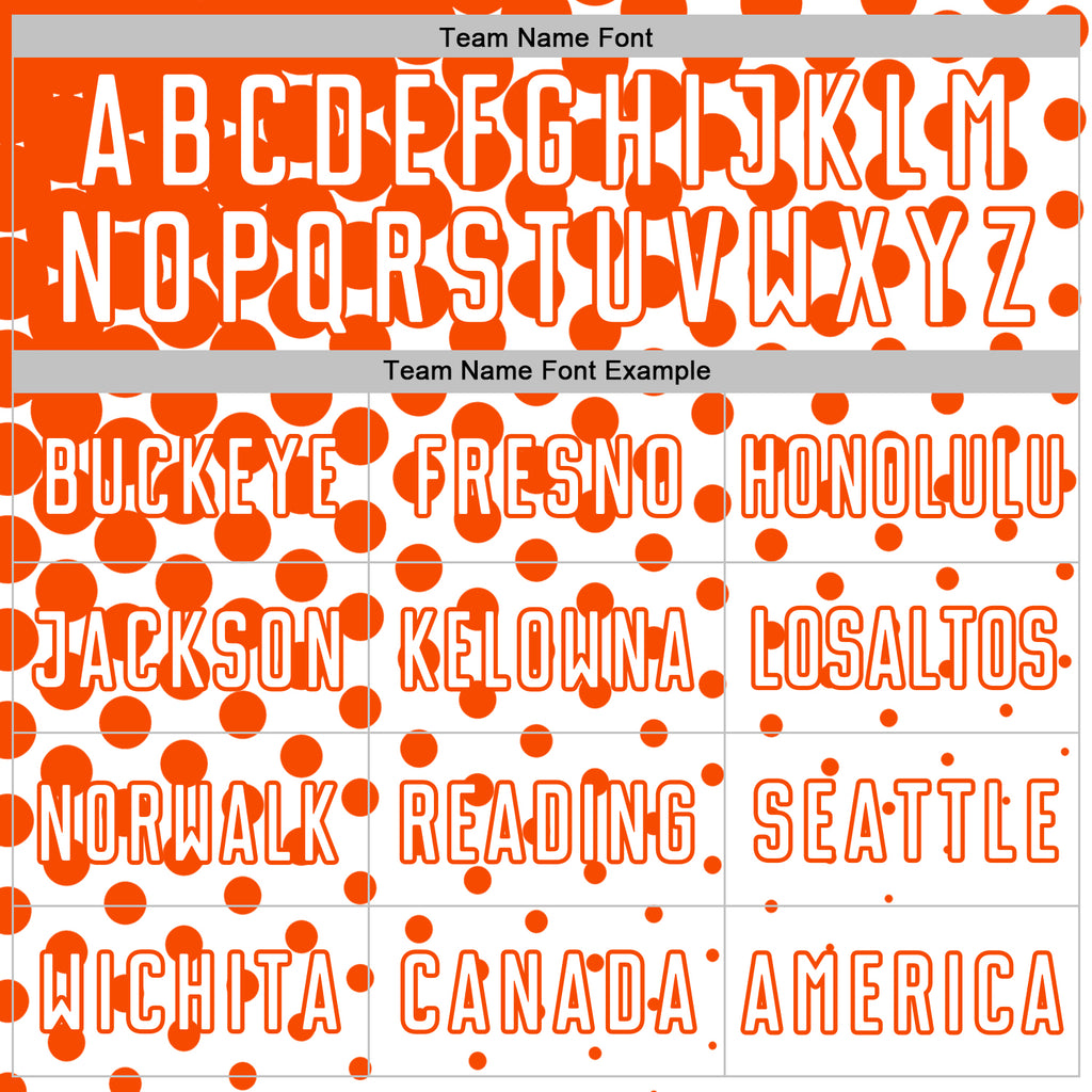 Custom White Orange Modern Polka Dot Sublimation Soccer Uniform Jersey