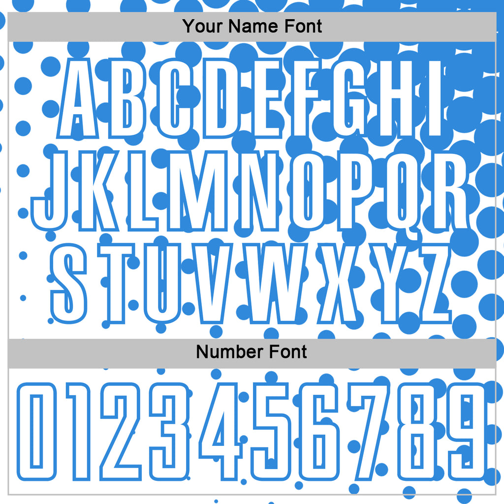 Custom White Powder Blue Modern Polka Dot Sublimation Soccer Uniform Jersey