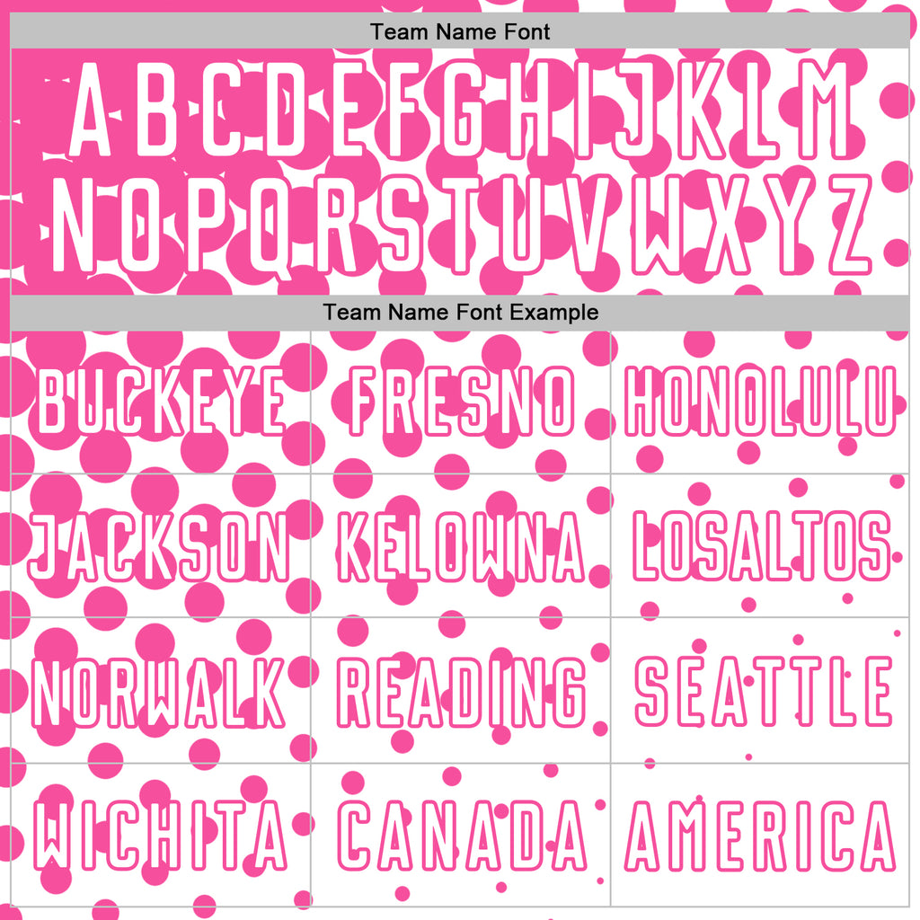 Custom White Pink Modern Polka Dot Sublimation Soccer Uniform Jersey