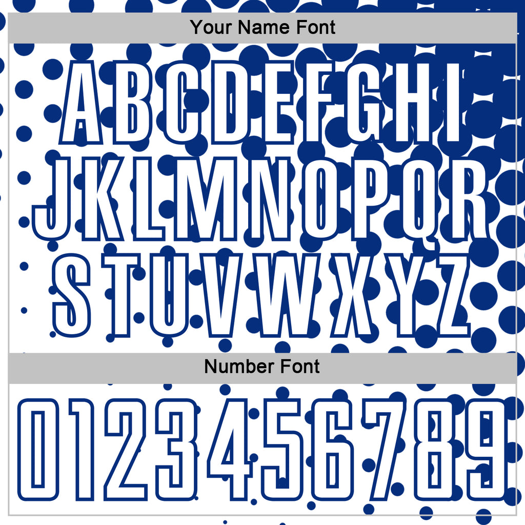 Custom White Royal Modern Polka Dot Sublimation Soccer Uniform Jersey