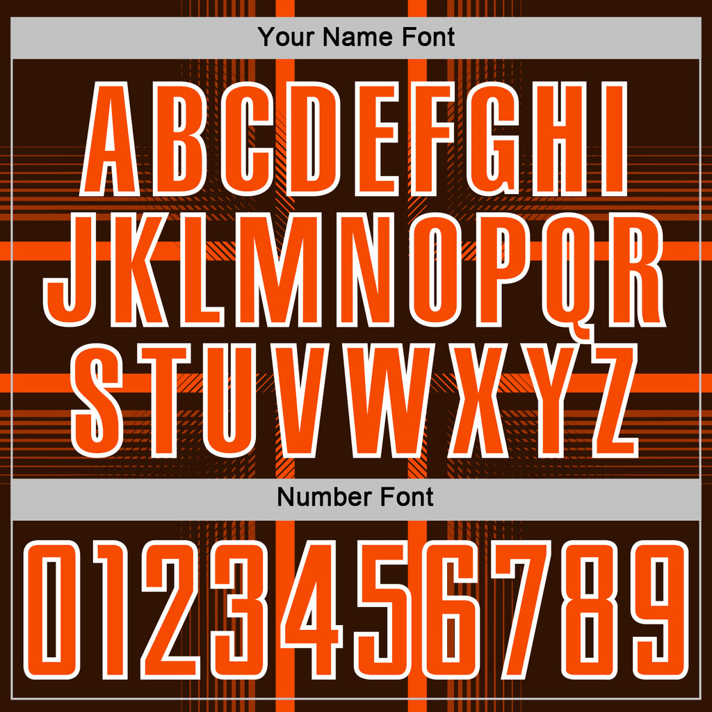 Custom Brown Orange-White Lines Sublimation Soccer Uniform Jersey