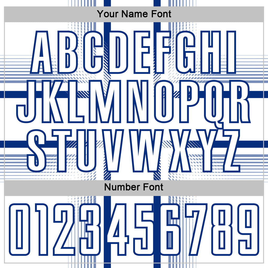 Custom White Royal Lines Sublimation Soccer Uniform Jersey