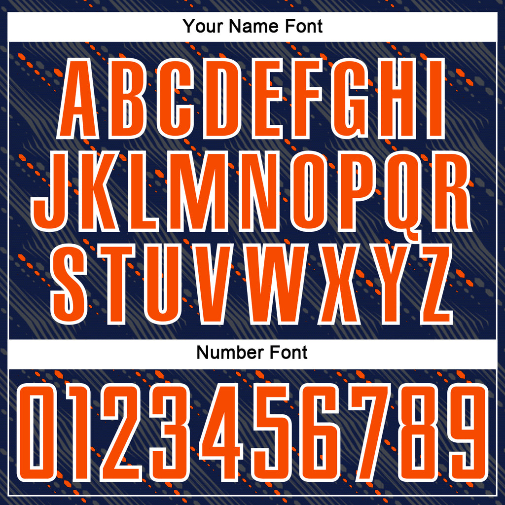 Custom Navy Orange-White Slant Lines Sports Sublimation Soccer Uniform Jersey