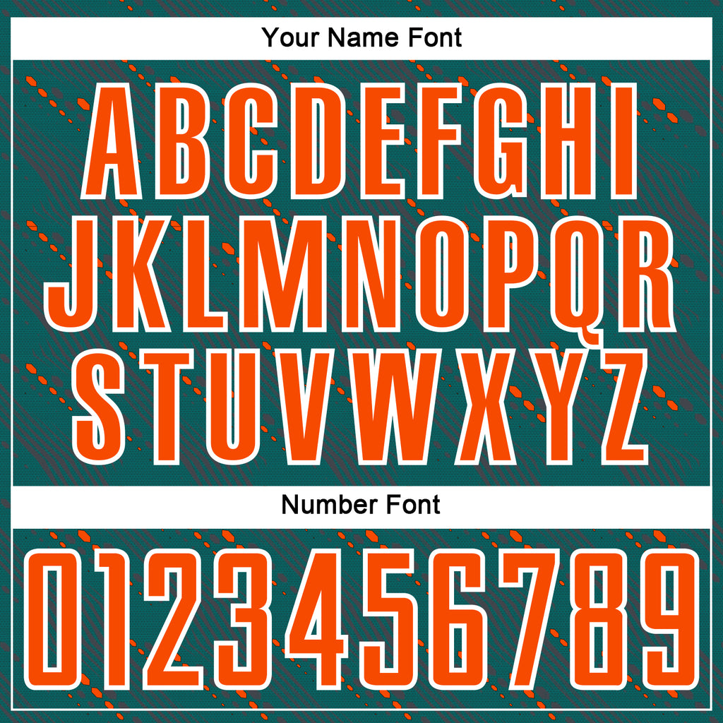 Custom Teal Orange-White Slant Lines Sports Sublimation Soccer Uniform Jersey
