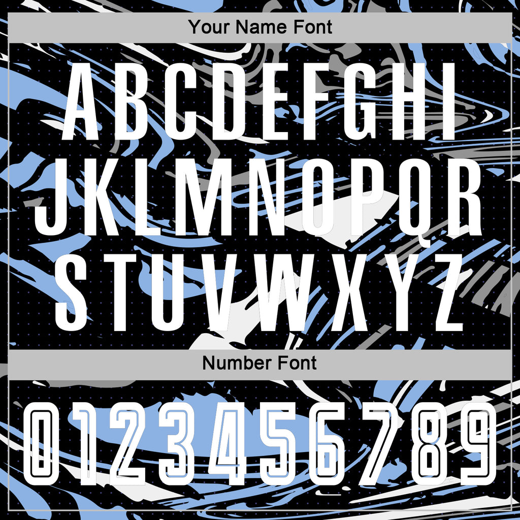 Custom Figure White Black-Light Blue Fluid Art Splash Sublimation Soccer Uniform Jersey
