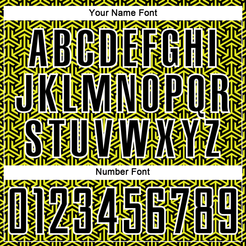 Custom Black Neon Yellow-White Geometric Arrow Sublimation Soccer Uniform Jersey