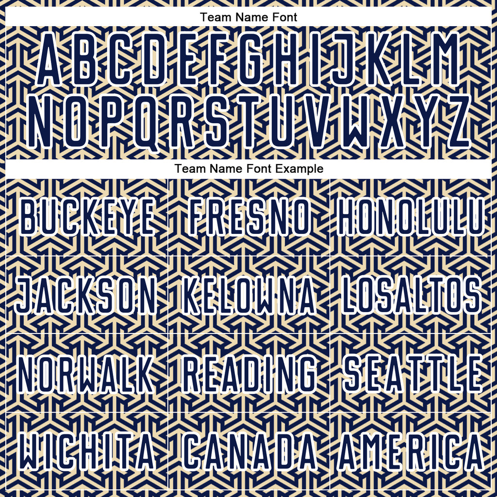 Custom Navy Cream-White Geometric Arrow Sublimation Soccer Uniform Jersey