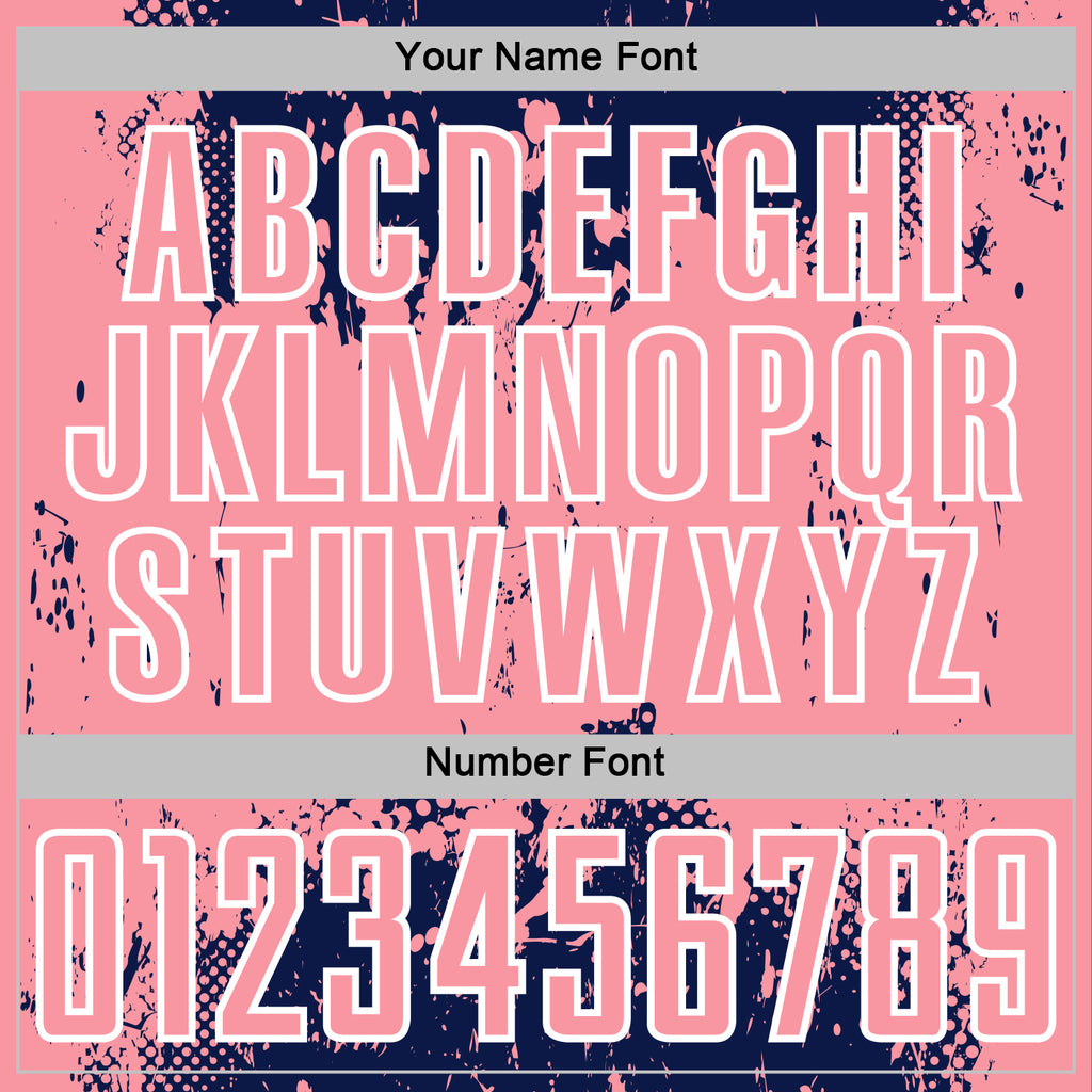 Custom Navy Medium Pink-White Abstract Splatter Grunge Art Sports Sublimation Soccer Uniform Jersey