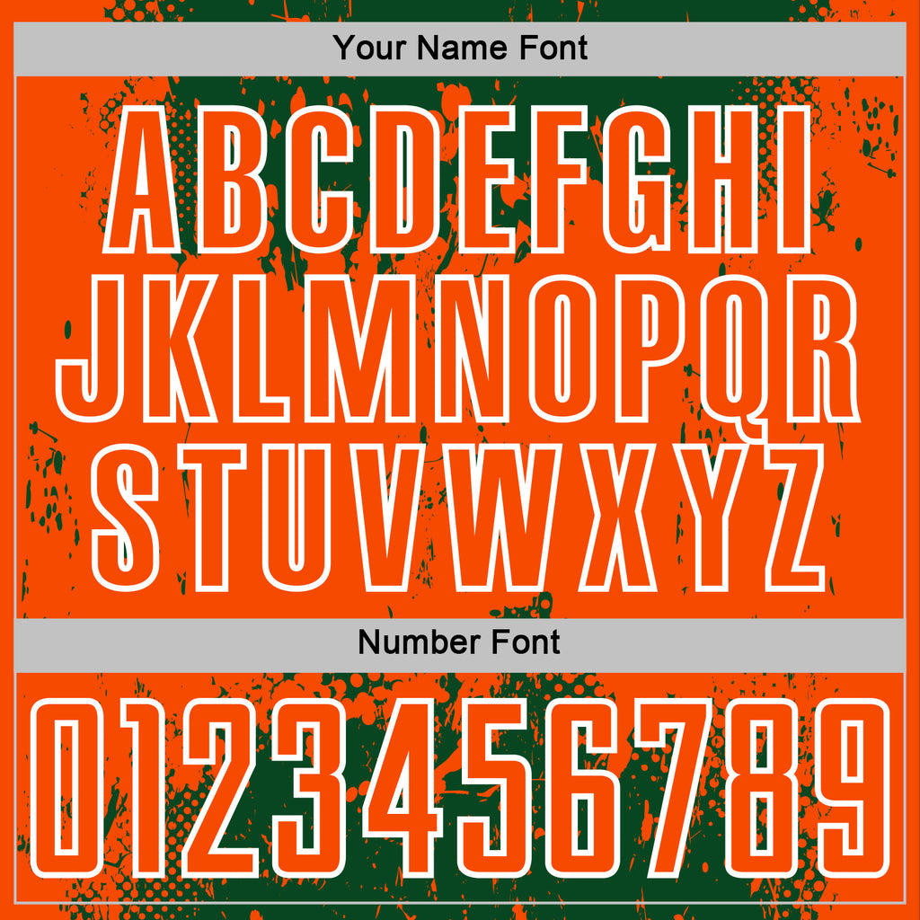 Custom Green Orange-White Abstract Splatter Grunge Art Sports Sublimation Soccer Uniform Jersey