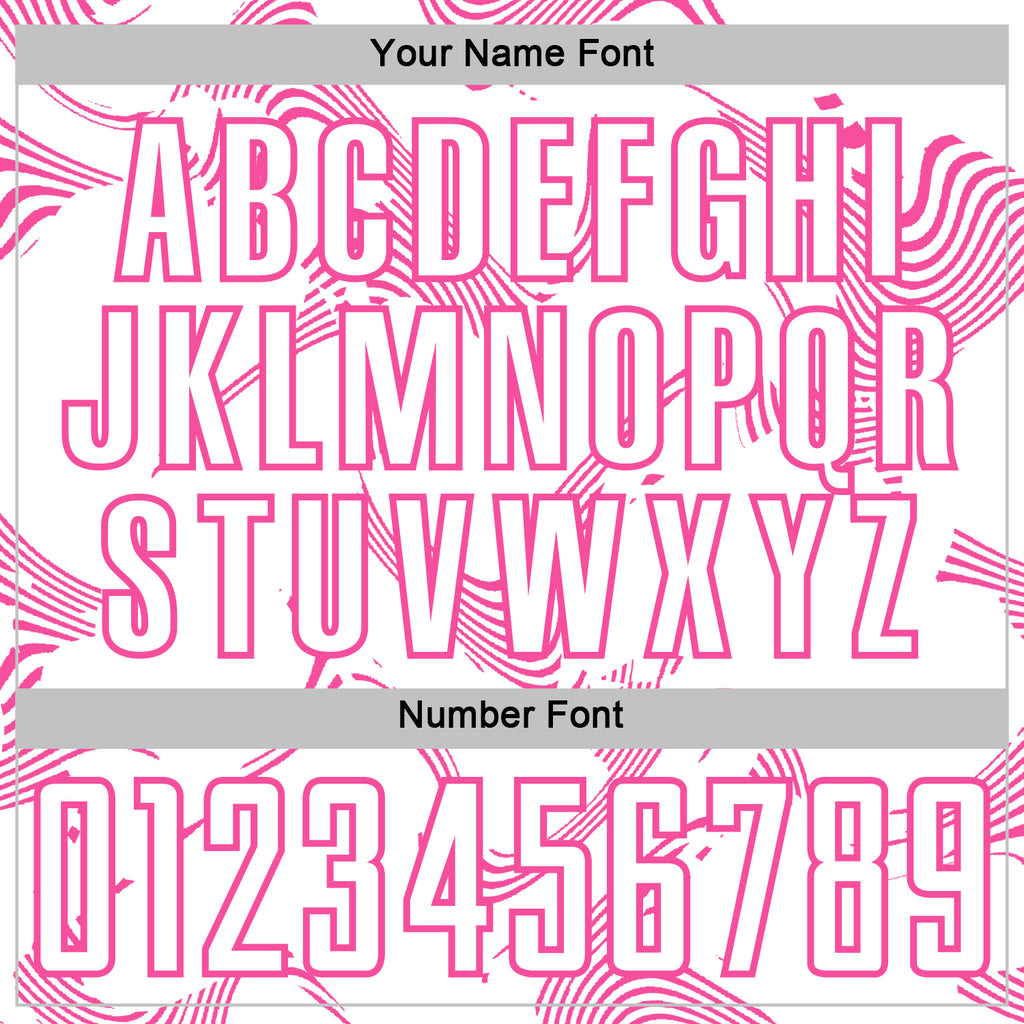 Custom White Pink Curve Lines Sports Sublimation Soccer Uniform Jersey