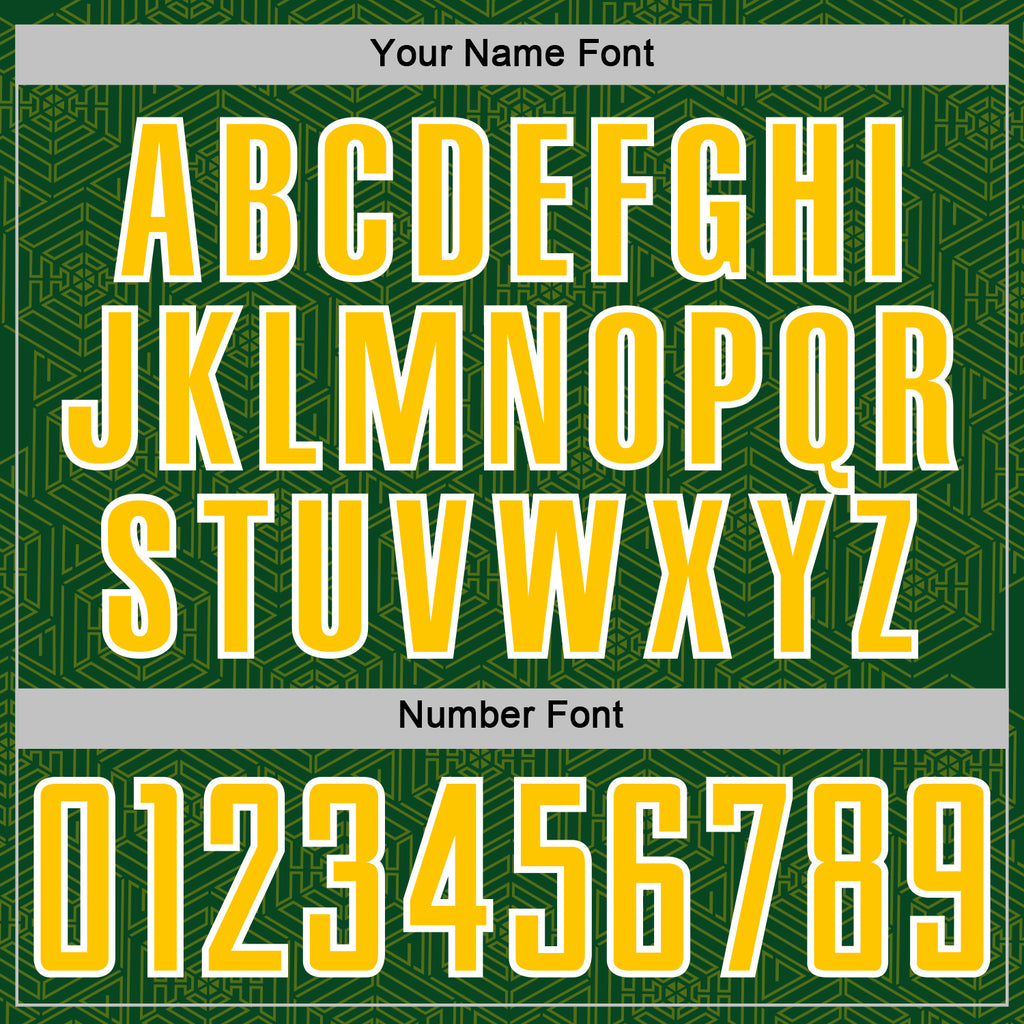 Custom Green Yellow-White Geometric Shape Sports Sublimation Soccer Uniform Jersey