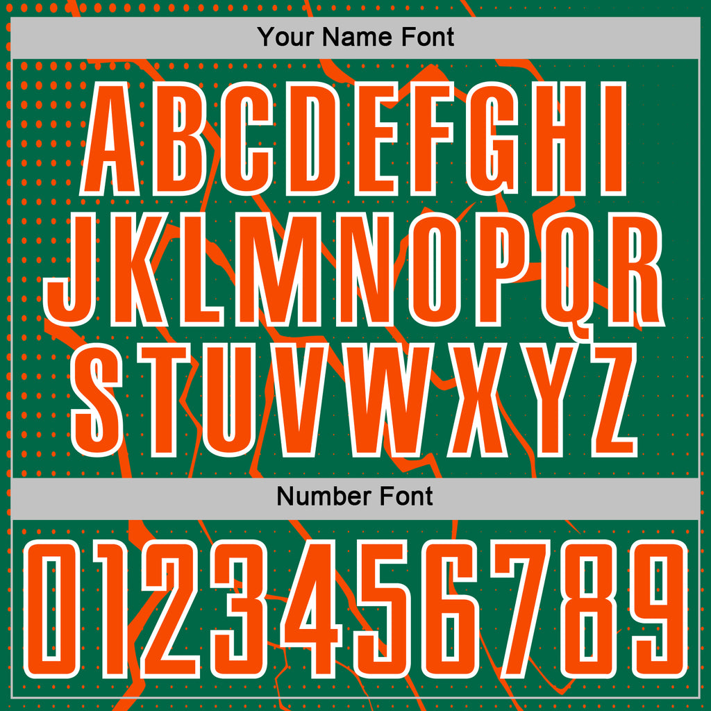 Custom Kelly Green Orange-White Lightning Sports Sublimation Soccer Uniform Jersey