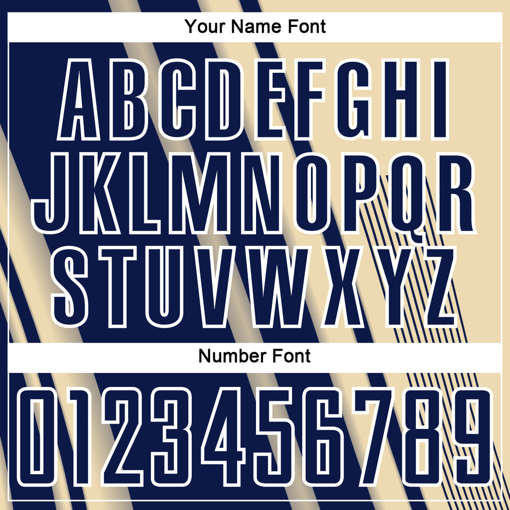 Custom Cream Navy-White Lines Sports Sublimation Soccer Uniform Jersey