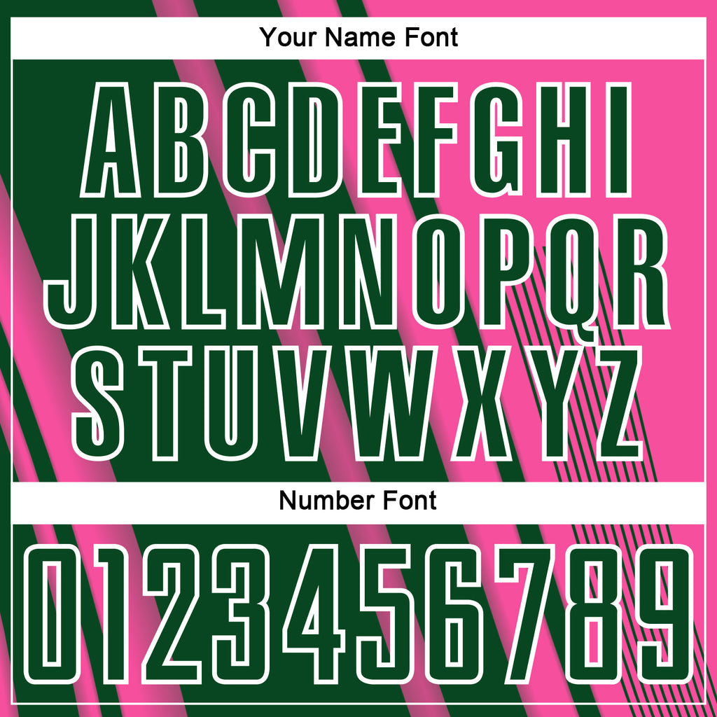 Custom Pink Green-White Lines Sports Sublimation Soccer Uniform Jersey