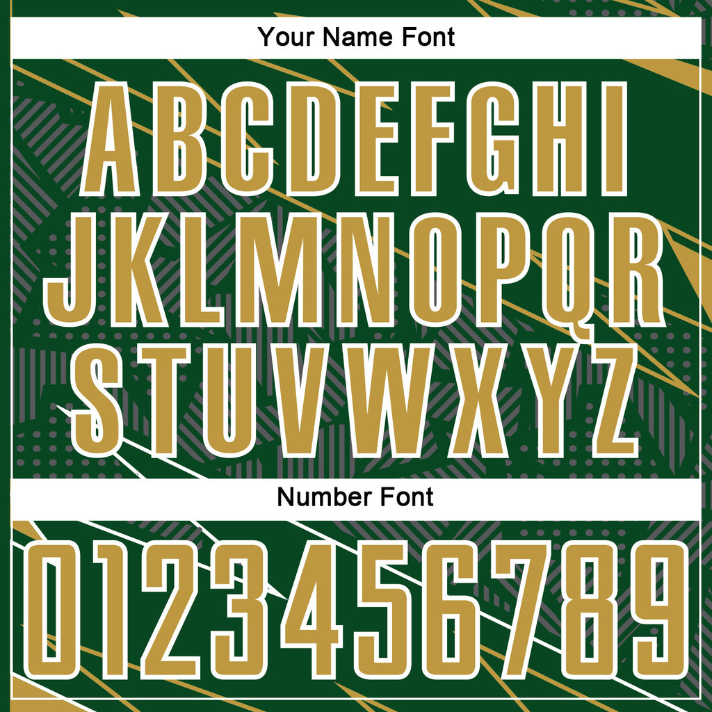 Custom Green Old Gold-White Lines Sports Sublimation Soccer Uniform Jersey