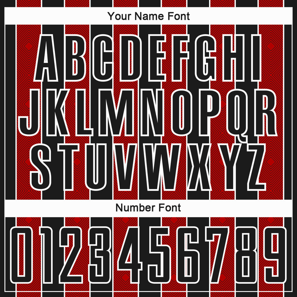 Custom Black Red-White Pinstripe Line Sports Sublimation Soccer Uniform Jersey