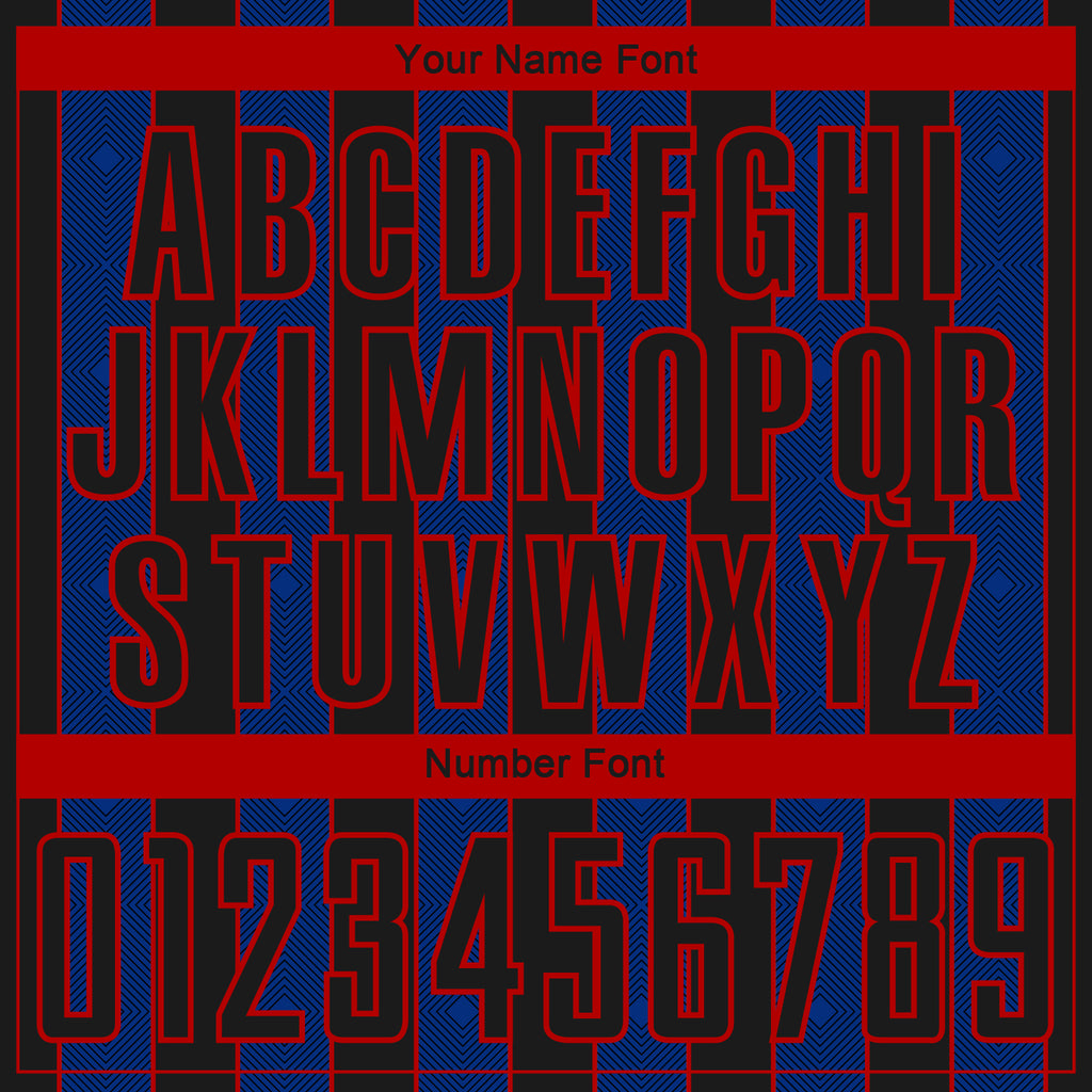 Custom Black Royal-Red Pinstripe Line Sports Sublimation Soccer Uniform Jersey