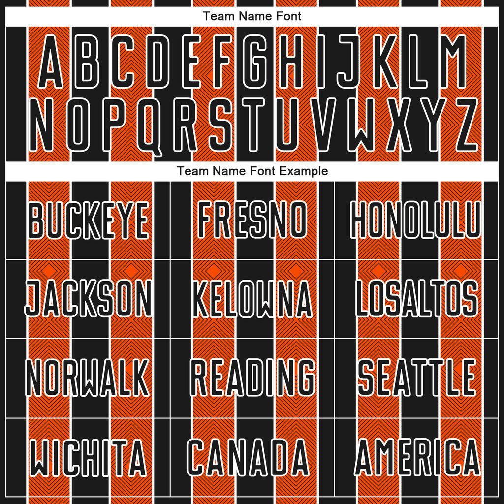 Custom Black Orange-White Pinstripe Line Sports Sublimation Soccer Uniform Jersey