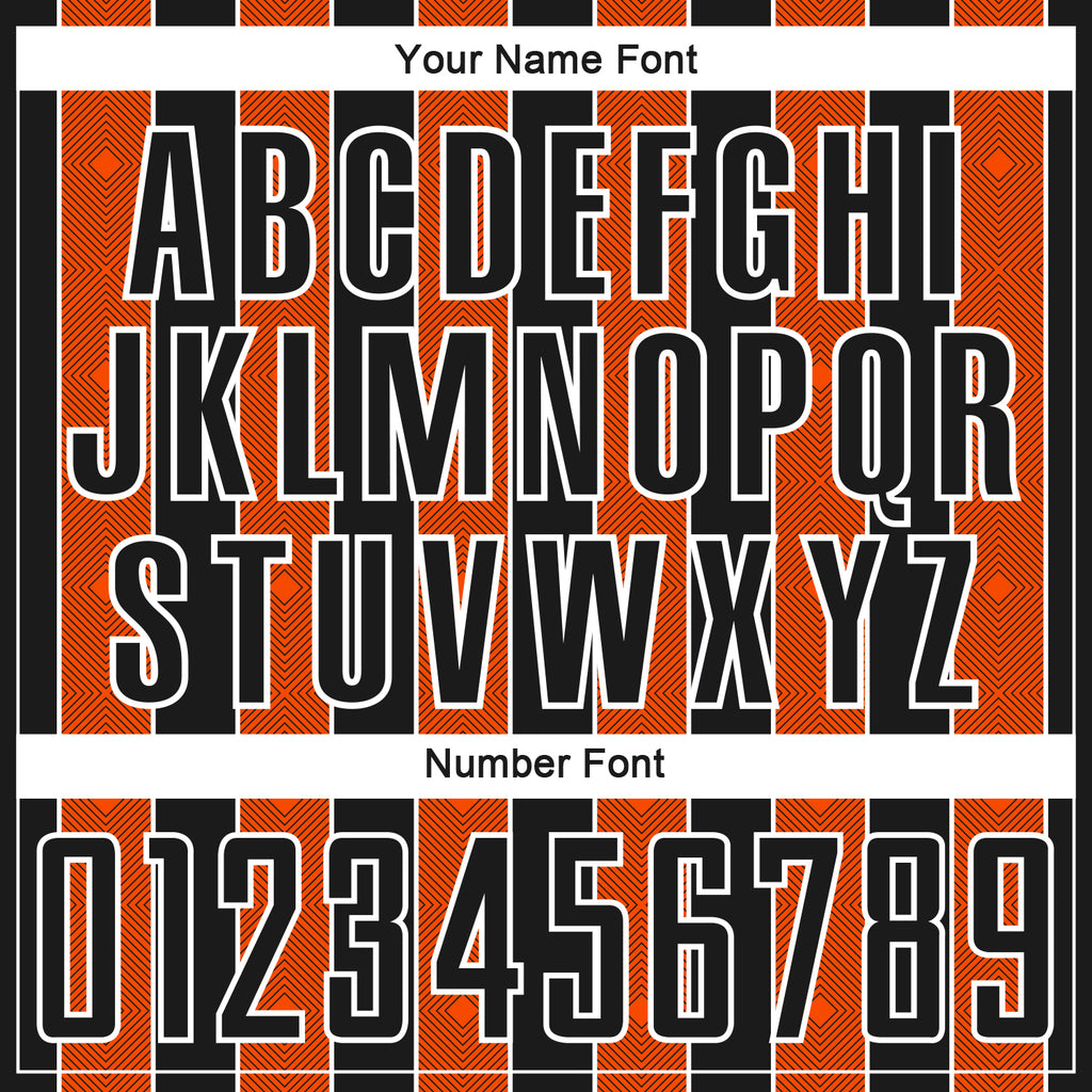 Custom Black Orange-White Pinstripe Line Sports Sublimation Soccer Uniform Jersey