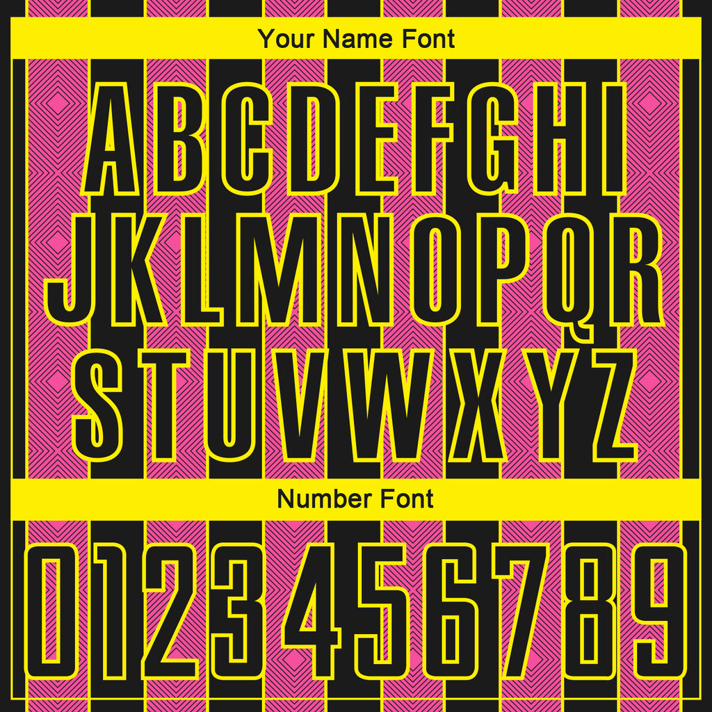 Custom Black Pink-Light Yellow Pinstripe Line Sports Sublimation Soccer Uniform Jersey