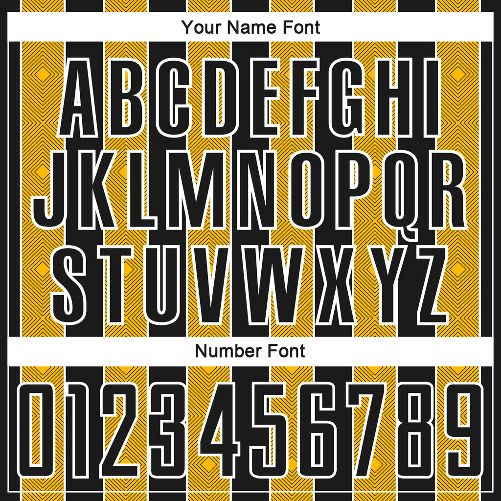 Custom Black Gold-White Pinstripe Line Sports Sublimation Soccer Uniform Jersey