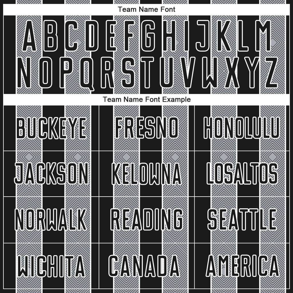 Custom Black Gray-White Pinstripe Line Sports Sublimation Soccer Uniform Jersey