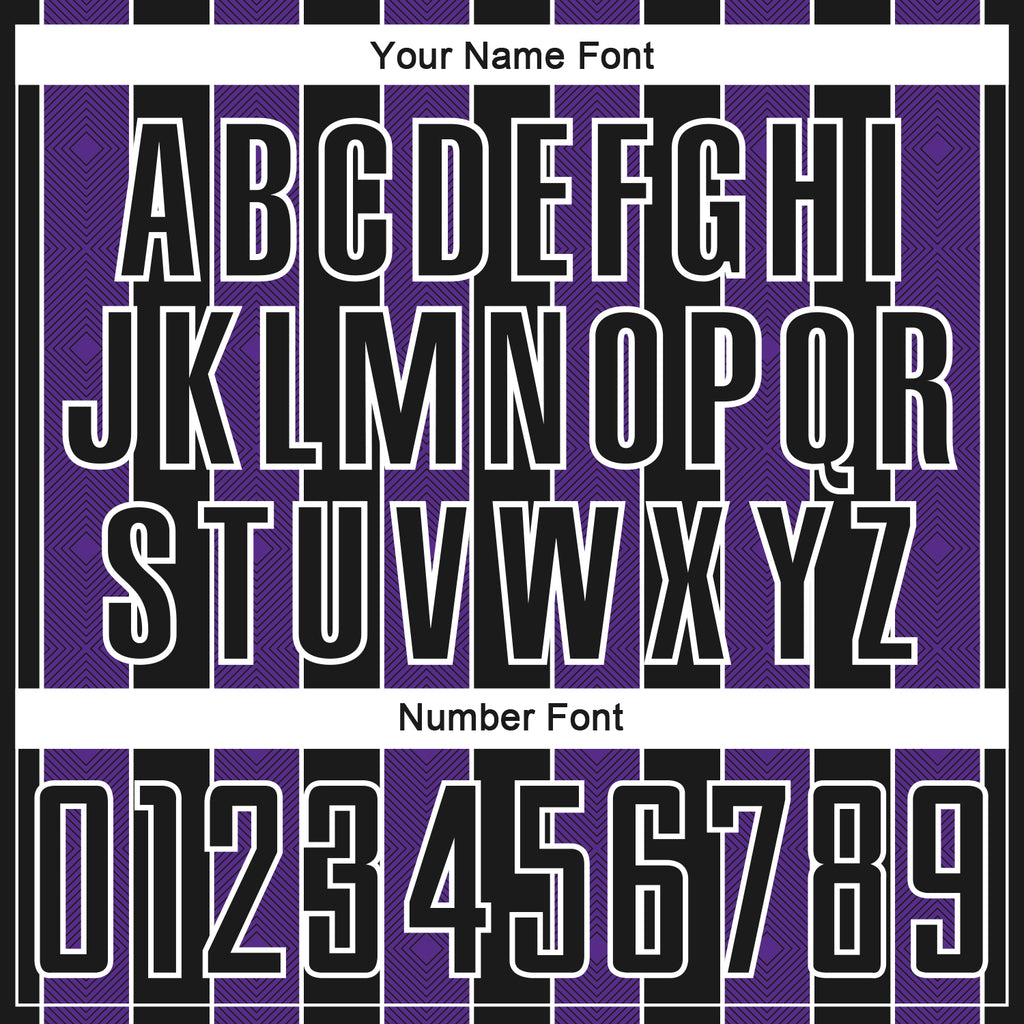 Custom Black Purple-White Pinstripe Line Sports Sublimation Soccer Uniform Jersey