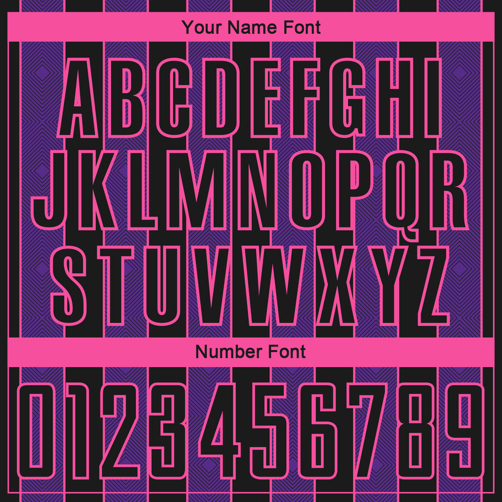 Custom Black Purple-Pink Pinstripe Line Sports Sublimation Soccer Uniform Jersey