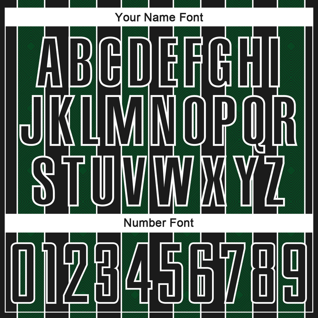 Custom Black Green-White Pinstripe Line Sports Sublimation Soccer Uniform Jersey