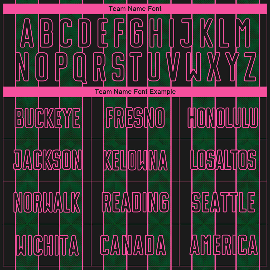 Custom Black Green-Pink Pinstripe Line Sports Sublimation Soccer Uniform Jersey