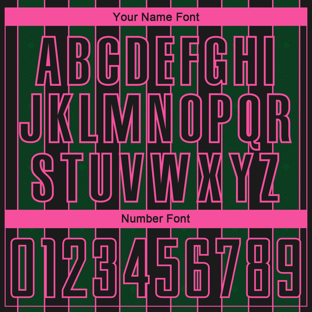 Custom Black Green-Pink Pinstripe Line Sports Sublimation Soccer Uniform Jersey