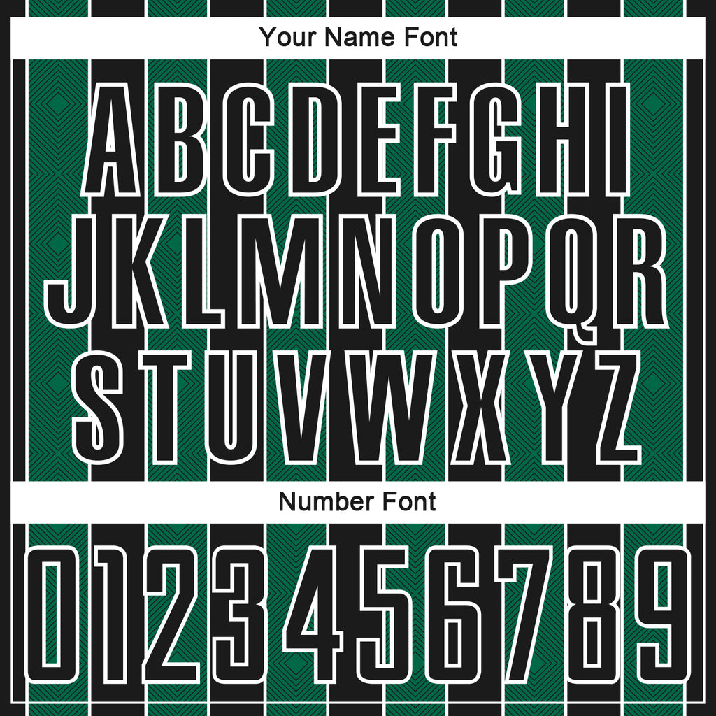 Custom Black Kelly Green-White Pinstripe Line Sports Sublimation Soccer Uniform Jersey