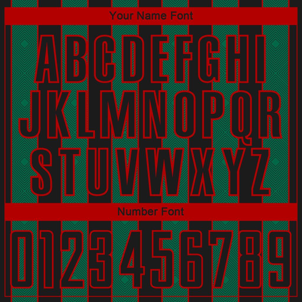 Custom Black Kelly Green-Red Pinstripe Line Sports Sublimation Soccer Uniform Jersey