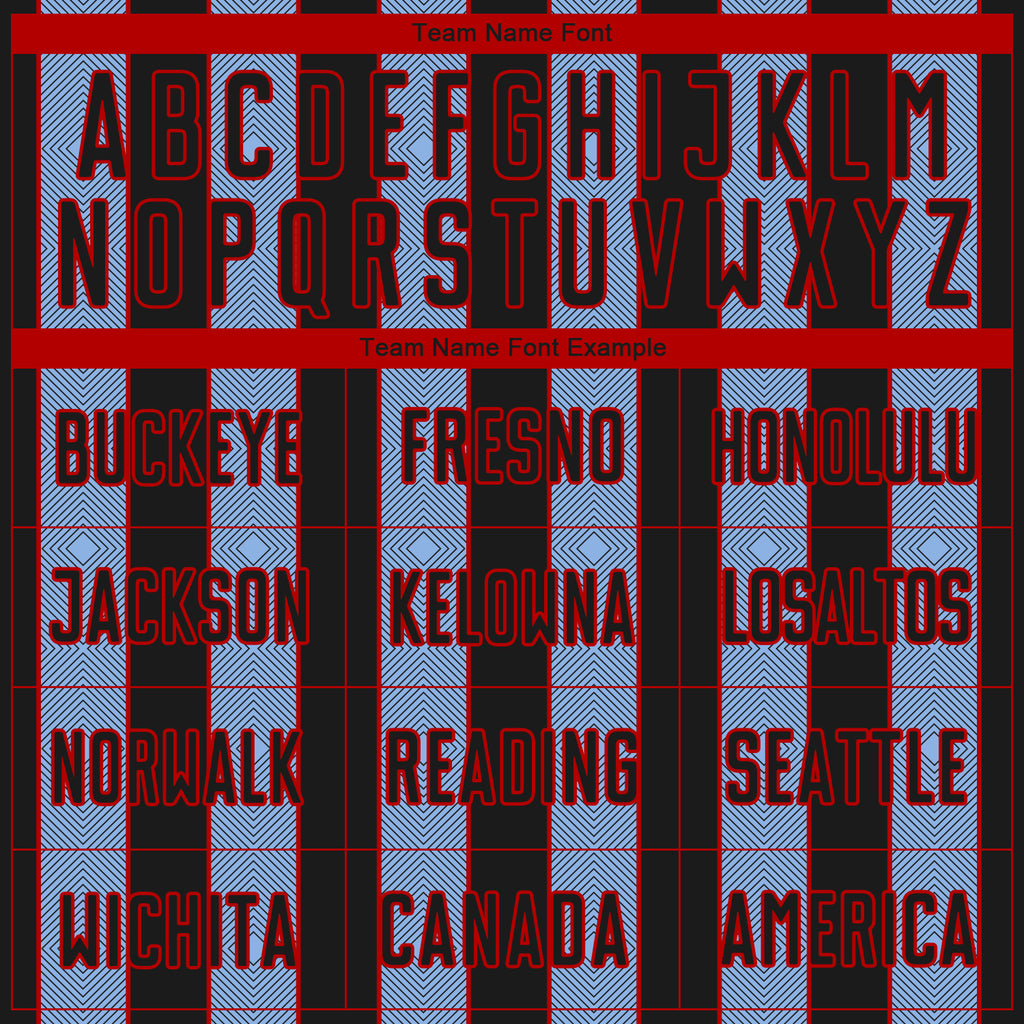 Custom Black Light Blue-Red Pinstripe Line Sports Sublimation Soccer Uniform Jersey