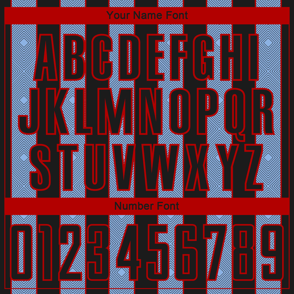 Custom Black Light Blue-Red Pinstripe Line Sports Sublimation Soccer Uniform Jersey