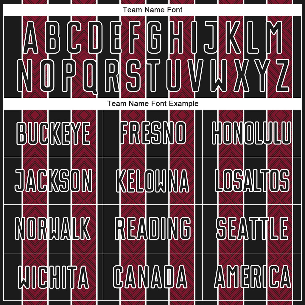 Custom Black Crimson-White Pinstripe Line Sports Sublimation Soccer Uniform Jersey