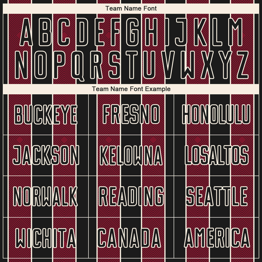 Custom Black Crimson-Cream Pinstripe Line Sports Sublimation Soccer Uniform Jersey