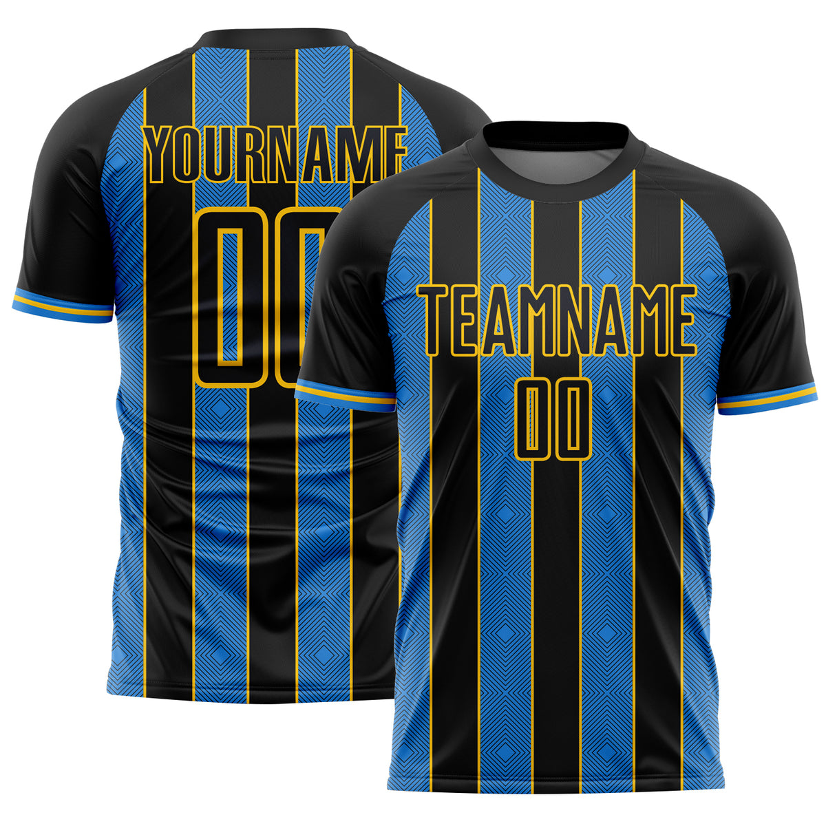Custom Pinstripe Line Sublimation Soccer Uniform Jersey Black Powder ...