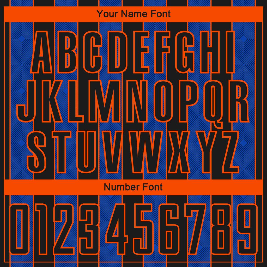 Custom Black Thunder Blue-Orange Pinstripe Line Sports Sublimation Soccer Uniform Jersey