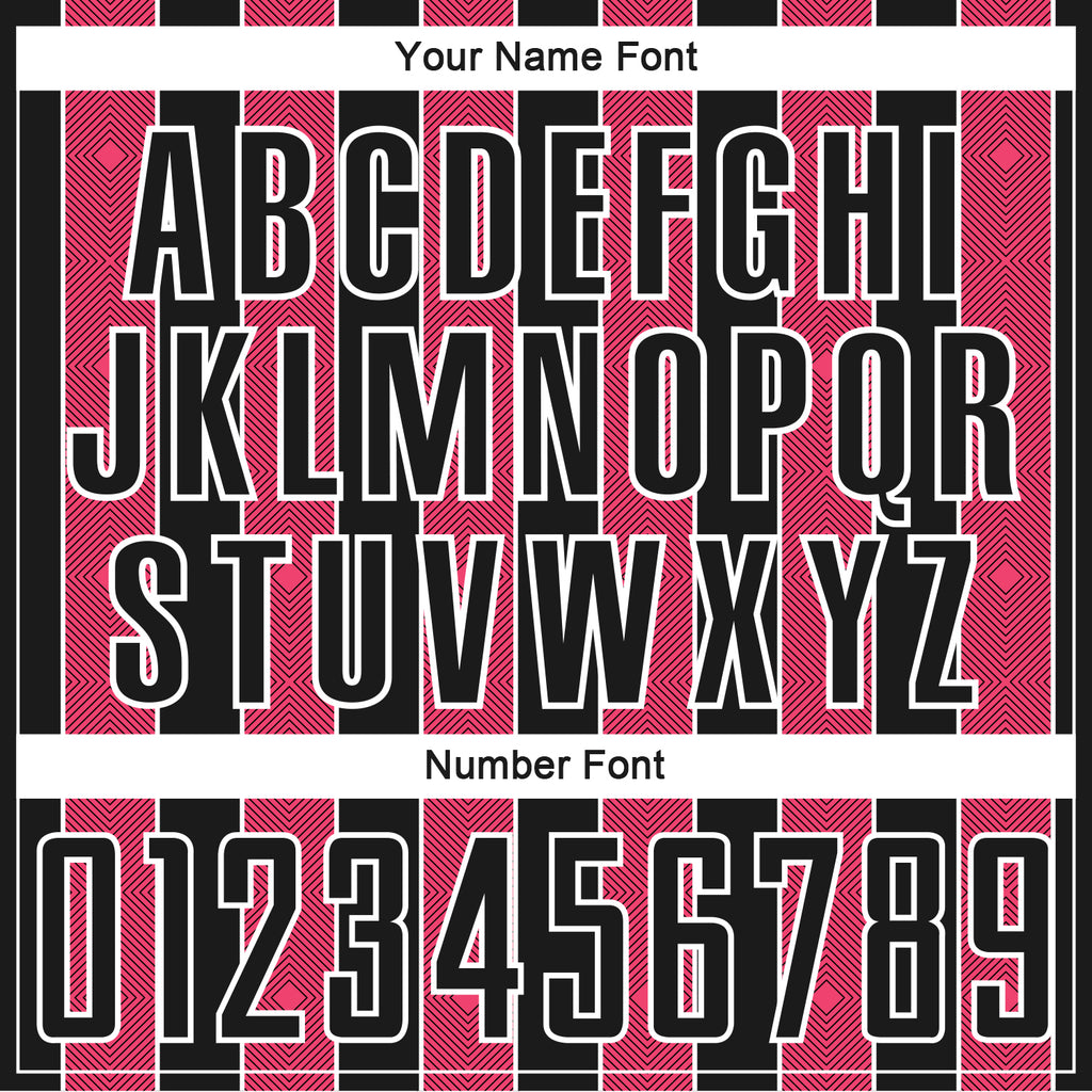Custom Black Neon Pink-White Pinstripe Line Sports Sublimation Soccer Uniform Jersey