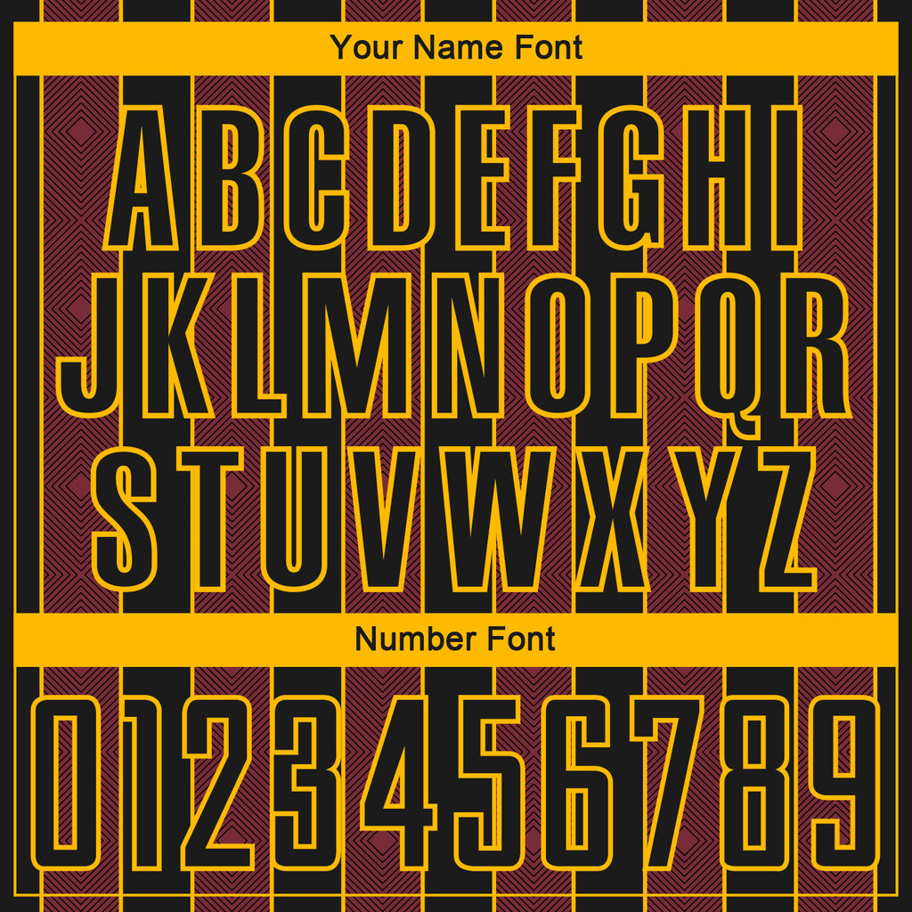 Custom Black Burgundy-Gold Pinstripe Line Sports Sublimation Soccer Uniform Jersey