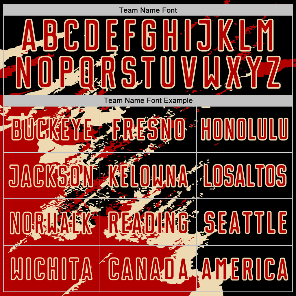 Custom Black Red-Cream Abstract Fragment Art Splash Sports Sublimation Soccer Uniform Jersey