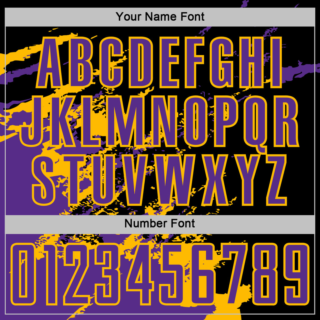 Custom Black Purple-Gold Abstract Fragment Art Splash Sports Sublimation Soccer Uniform Jersey