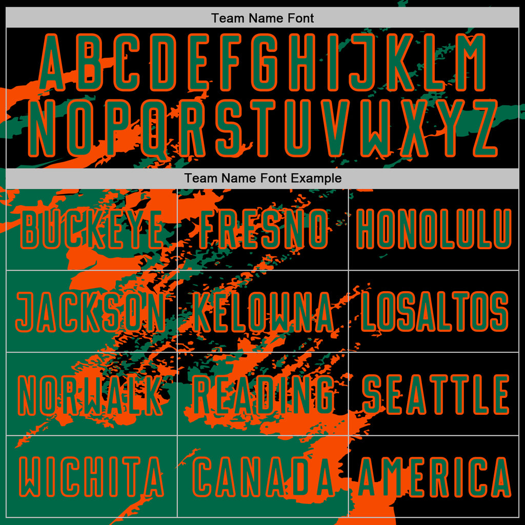 Custom Black Kelly Green-Orange Abstract Fragment Art Splash Sports Sublimation Soccer Uniform Jersey