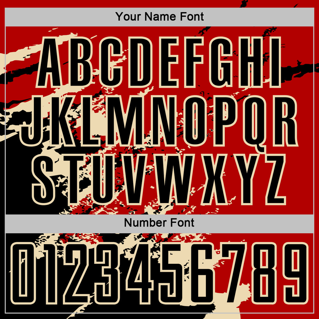 Custom Red Black-Cream Abstract Fragment Art Splash Sports Sublimation Soccer Uniform Jersey