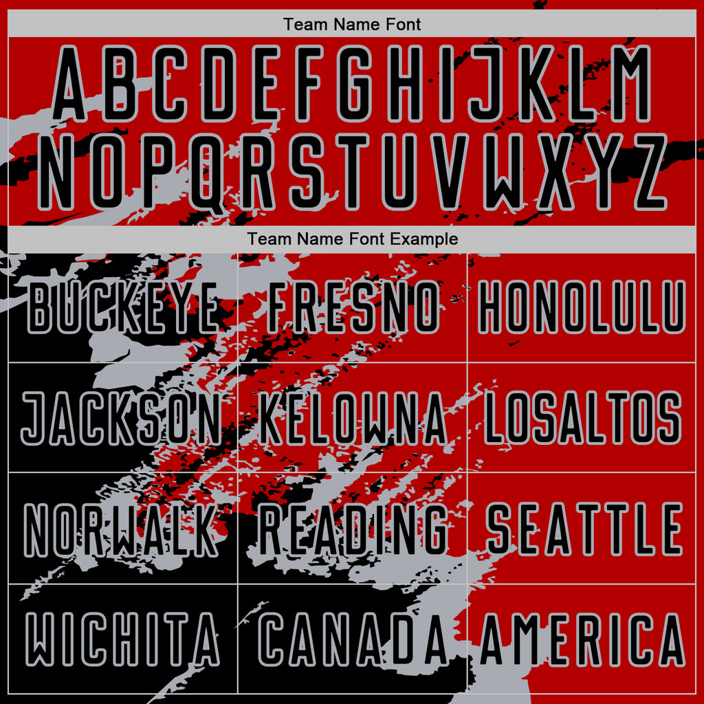 Custom Red Black-Gray Abstract Fragment Art Splash Sports Sublimation Soccer Uniform Jersey