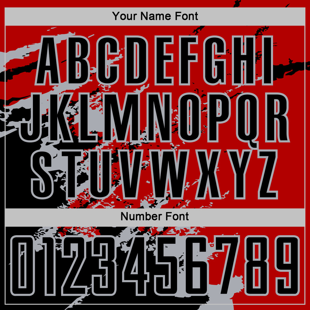 Custom Red Black-Gray Abstract Fragment Art Splash Sports Sublimation Soccer Uniform Jersey