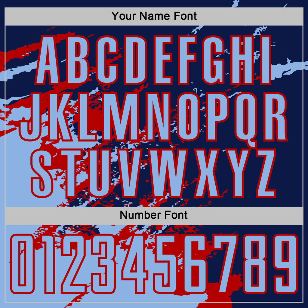 Custom Navy Light Blue-Red Abstract Fragment Art Splash Sports Sublimation Soccer Uniform Jersey